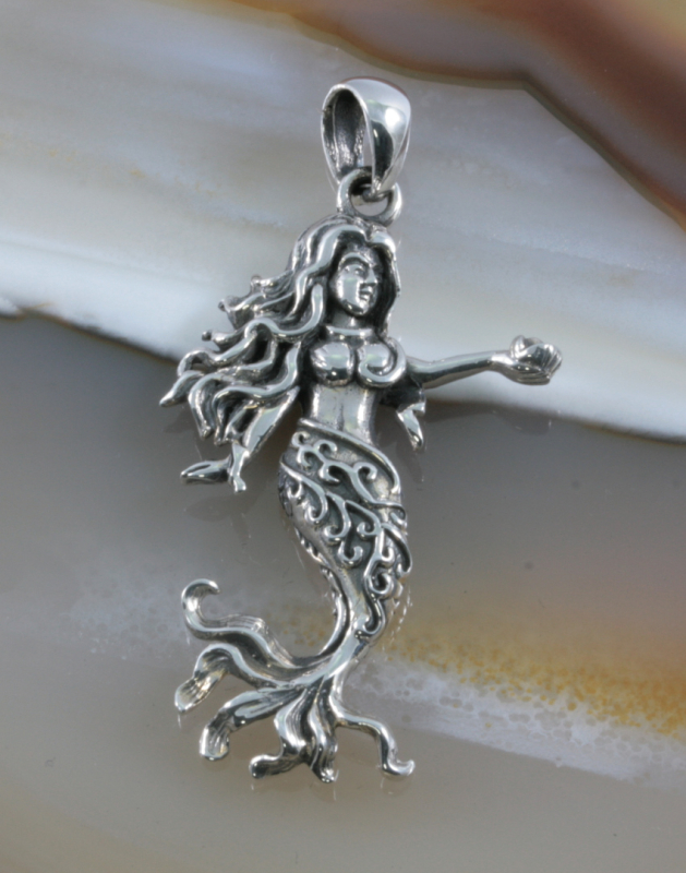 Meeresjungfrau, Nixe, Anhänger, 925 Sterling Silber