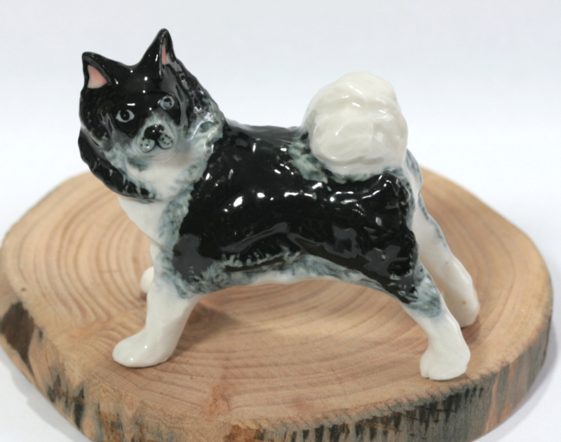 Husky, Hund, Porzellanminiatur