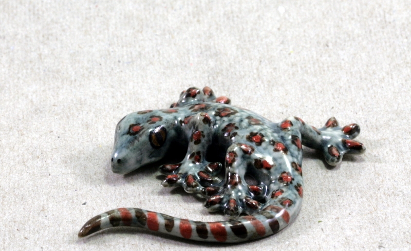 Gecko, Tokey, Porzellanminiatur