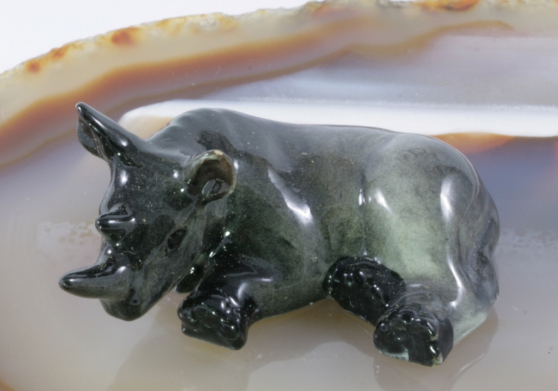 Nashorn, Rhinozeros,  Porzellan, Miniatur