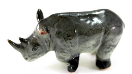 Nashorn, Rhinozeros,  Porzellan, Miniatur