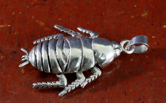 Kakerlake, beweglicher Anhänger, 925 Sterling Silber