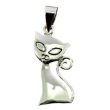 Katze, modern Art, Anhänger, Silberschmuck