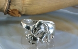 Elefant mit Baby, Ring, Silber