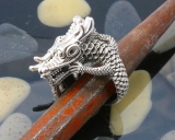 Drache, massiver Silberring