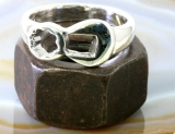 Der Ring für Schrauber., Maul-und Ringschlüssel in 925 Sterling Silber.wrench ring.
