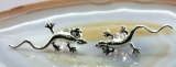 Gecko, Echse, Ohrstecker, 925 Sterling Silber
