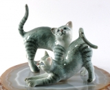 Katze, Porzellanminiatur, 1 Paar