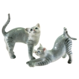 Katze, Porzellanminiatur, 1 Paar