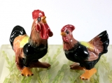 Huhn und Hahn, Porzellanminiatur