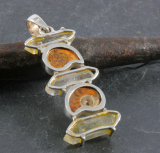 Ammonit,Quarz und 925 Sterling Silber, Anhänger
