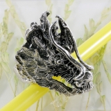 Drache, Ring, Bronze,versilbert