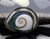 Shiva Auge und Abalone, Ring, 925 Sterling Silber