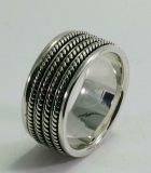 Ring 925 Sterling Silber ziselierter Bandring klassisch