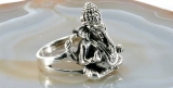 Ganesha, Ring, 925 Sterling Silber und ein kleiner Rubin