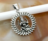 Ganesha im Sonnenkranz, Anhänger, 925 Sterling Silber