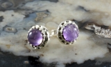Amethyst und Silber,Ohrstecker