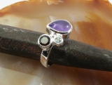 Granat,Amethyst und Blautopas und 925 Sterling Silber, Ring