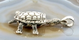 Schildkröte, beweglicher Anhänger, Silber