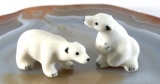 Eisbär, Porzellanminiatur, 1 Paar