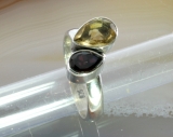 Granat, Citrin und 925 Sterling Silber, Ring