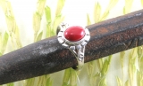 Koralle und Silber, Ring
