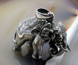 Elefant, Anhänger, 925 Sterling Silber, prächtig