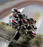 Granat und 925 Sterling Silber, Ring