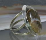 Landschaftsjaspis und 925 Sterling Silber, Ring