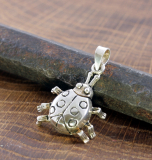Marienkäfer, beweglicher Anhänger, 925 Sterling Silber
