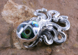 Oktopus, Anhänger, 925 Sterling Silber und Abalone
