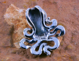 Oktopus, Anhänger, 925 Sterling Silber und Abalone