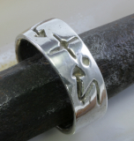 Bandring mit Zeichen, 925 Sterling Silber