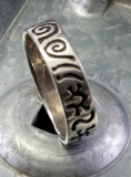 Bandring mit Zeichen,Ethno, 925 Sterling Silber