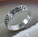 Bandring mit Ornamenten, 925 Sterling Silber