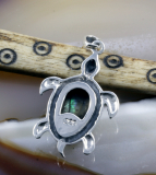 Meeresschildkröte in Abalone, Anhänger, 925 Sterling Silber