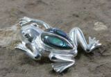 Frosch, Anhänger, 925 Serling Silber und Abalone