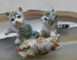 Kätzchen, 3  Porzellanminiaturen