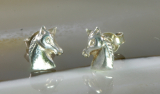 Pferdekopf, Ohrstecker, 925 Sterling Silber
