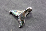 Walfluke 925 Sterling Silber mit einem schillernden Abalone Inlay