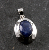 Saphir in 925 Sterling Silber, Anhänger