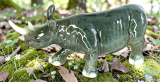 Nashorn, Rhinozeros,  Porzellan, Miniatur