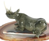 Nashorn, Rhinozeros,  Porzellan, Miniatur