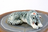 Weisser Tiger, Porzellanminiatur